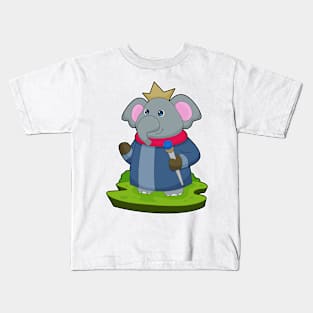 Elephant King Scepter Crown Kids T-Shirt